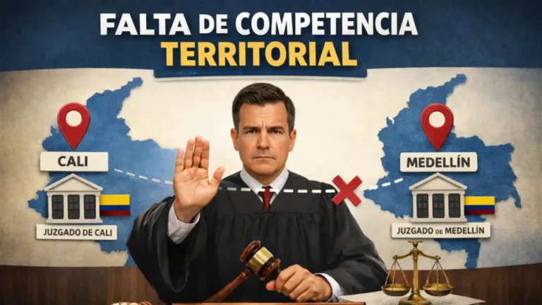 Representación de falta de competencia territorial en proceso penal colombiano según la CSJ SP007-2026 (Rad. 61198)