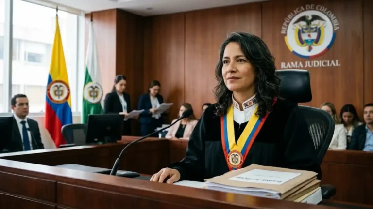 Juez de Colombia en estrados judiciales que representa los límites de la legitimidad para recurrir sentencias tras una terminación anticipada.