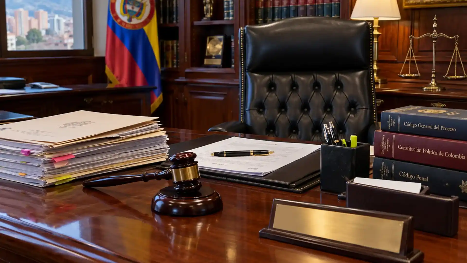 Escritorio de despacho judicial en Colombia sobre nulidad de sentencia penal por omitir la audiencia de lectura de fallo